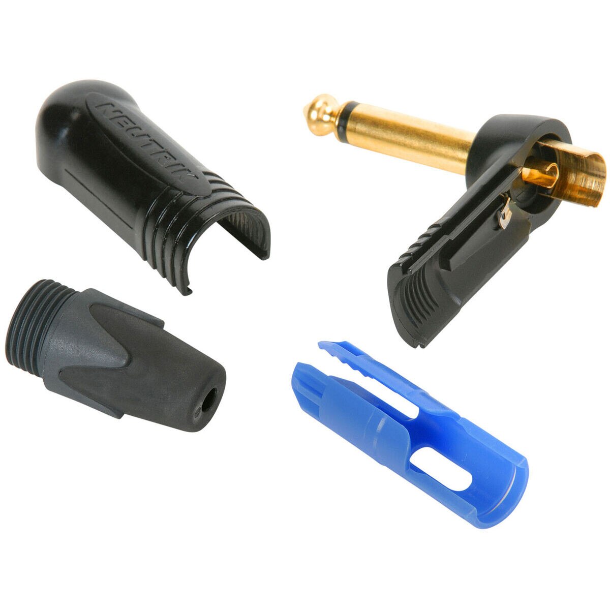 Neutrik NP2RXB 1/4" Mono Plug Right Angle Black/Gold